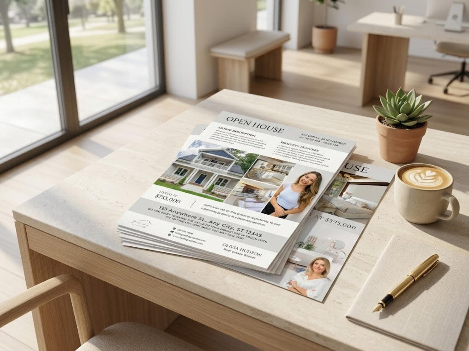 Real Estate Open House Flyers Gray and White